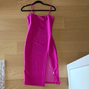 Olivaceous Vibrant Pink Midi Dress